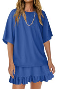 Blue Sweet & Slouchy Ruffle Matching Set