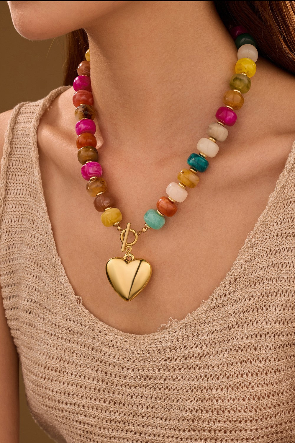 Candy Heart Beaded Necklace