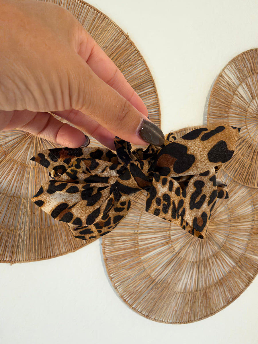 Leopard Print Bow Hair Claw Clip