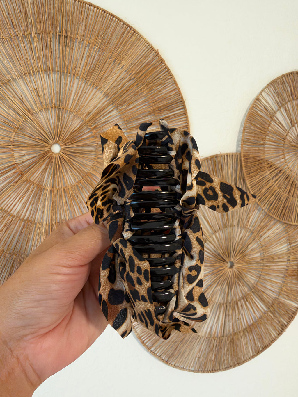 Leopard Print Bow Hair Claw Clip
