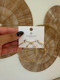 Gold Ball Bead Hoop Earrings