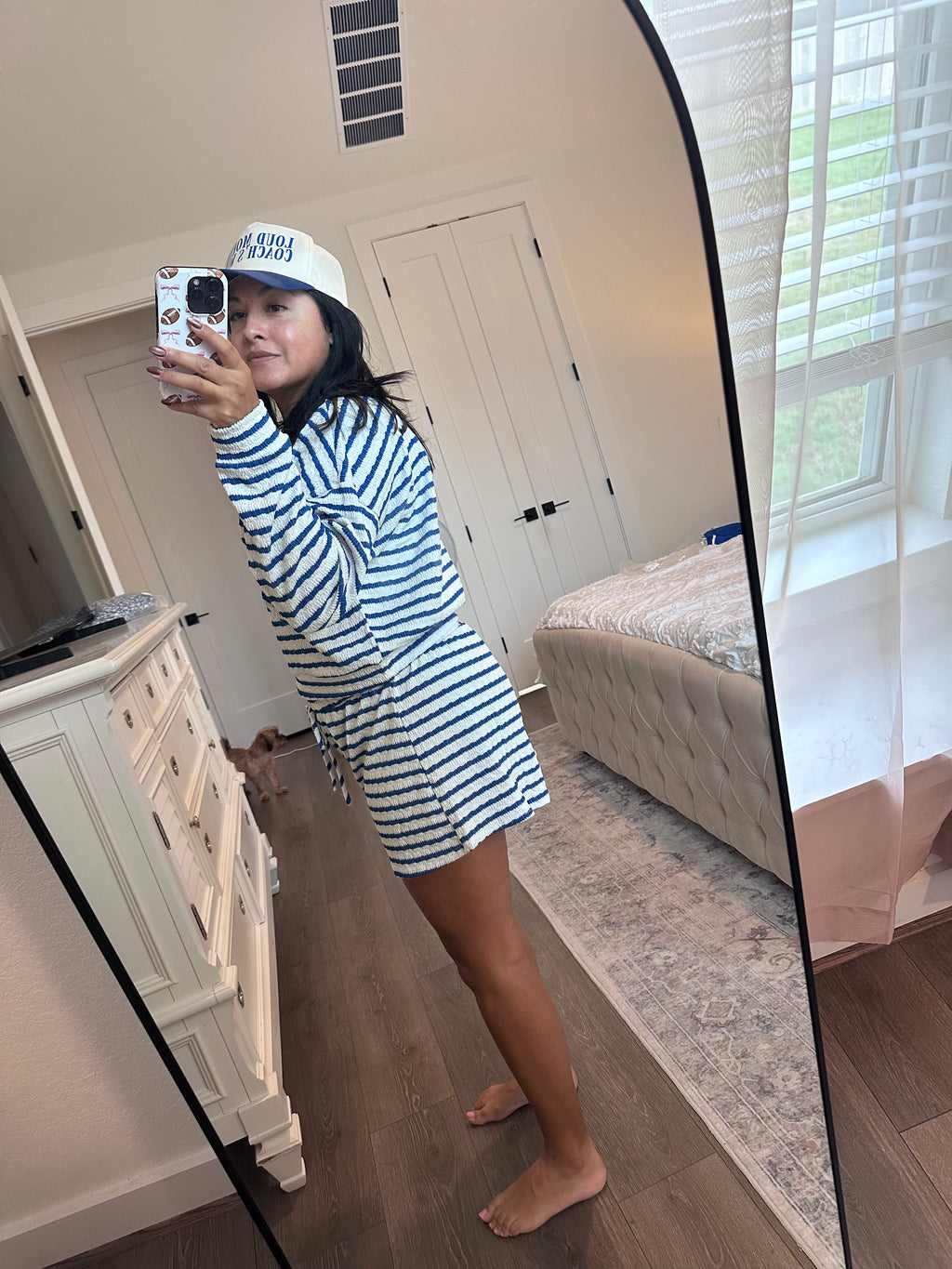 Royal/White Striped Set - Long Sleeve & Short